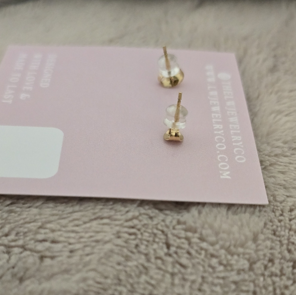 Gold and White Pearl Drop Earrings - Picture 3 of 3